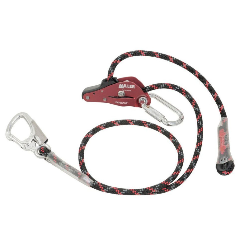 Longe de maintien Miller HandZup 2M + 1/4 tour + mousqueton Honeywell