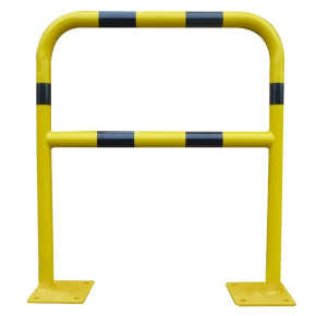 Barrière sécurité Viso avec platine et fixations- tube Ø 40 mm - noire-jaune L 1500 x H1000 mm