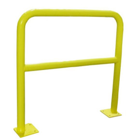 Barrière sécurité Viso avec platine et fixations - tube Ø 40 mm - jaune L 2000 x H1000 mm