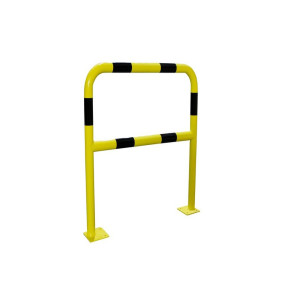 Barrière sécurité Viso avec platine - tube Ø 60 mm - noire/jaune L 1000 x H1000 mm