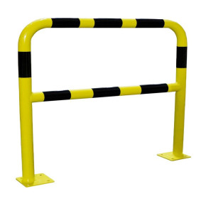 Barrière sécurité Viso avec platine - tube Ø 60 mm - noire/jaune L 2000 x H1000 mm